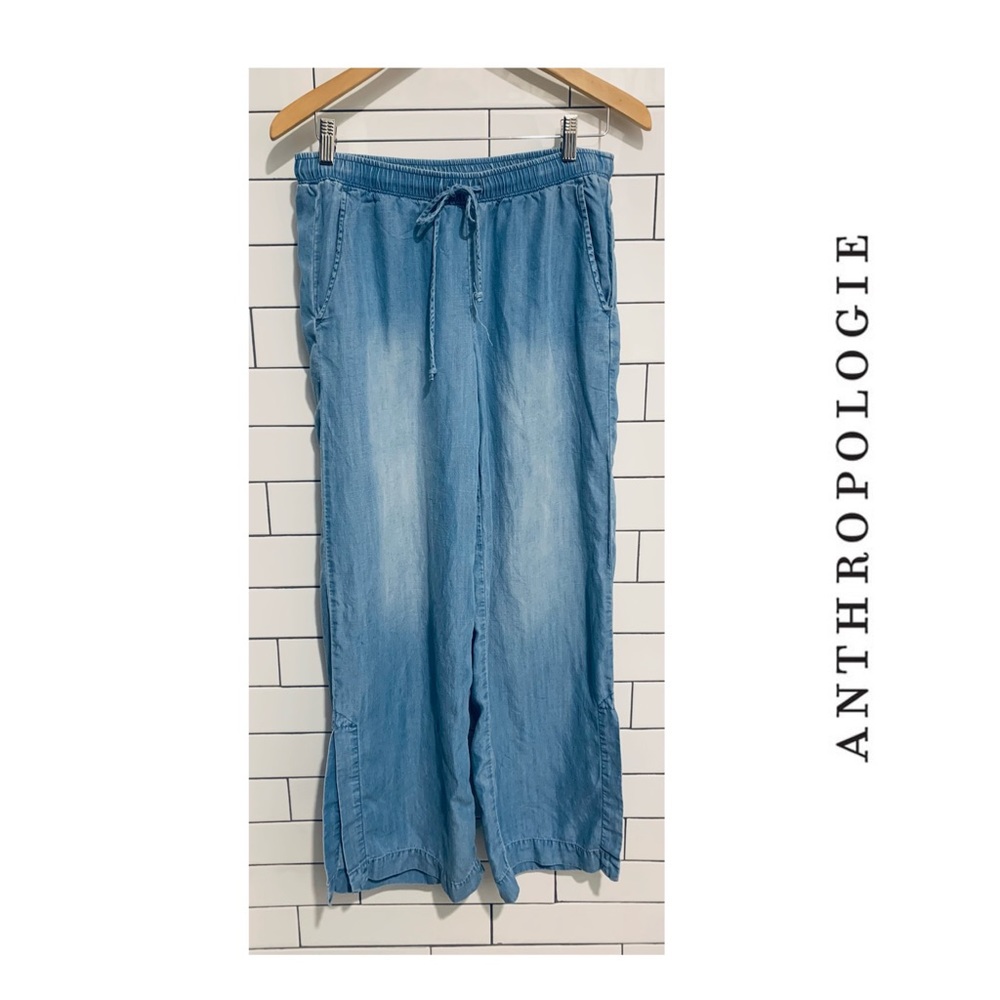 Anthropologie Cloth & Stone chambray drawstring Pants S